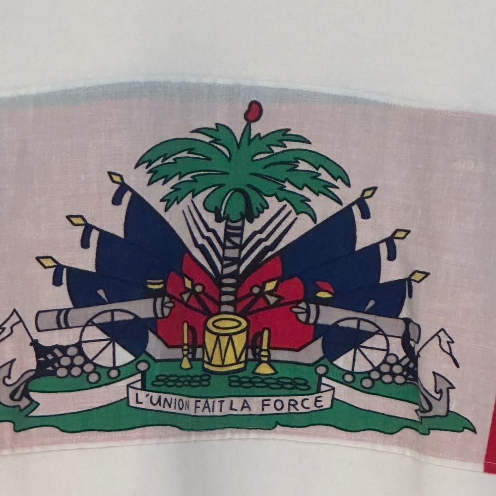 Vintage The Jacques Haiti Flag Sweatshirt Mens White Cotton size L/XL - Picture 9 of 9